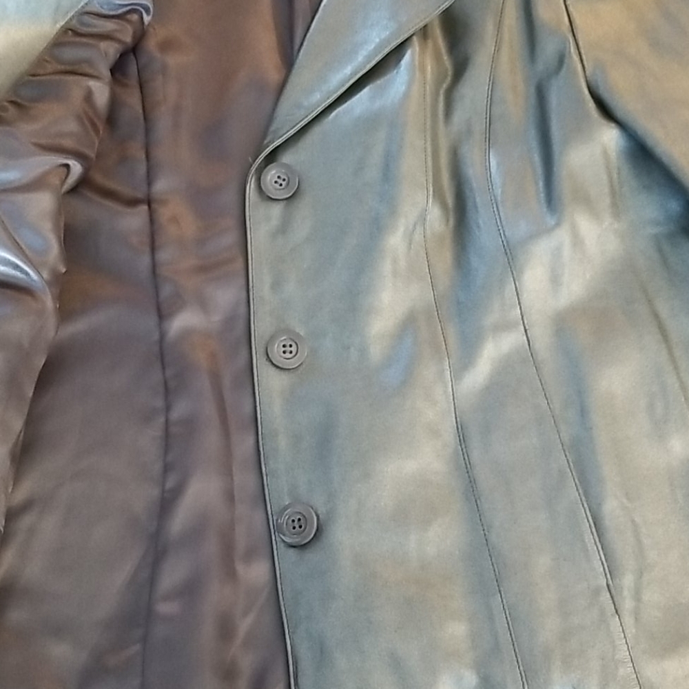 Gray Leather Jacket - image 2